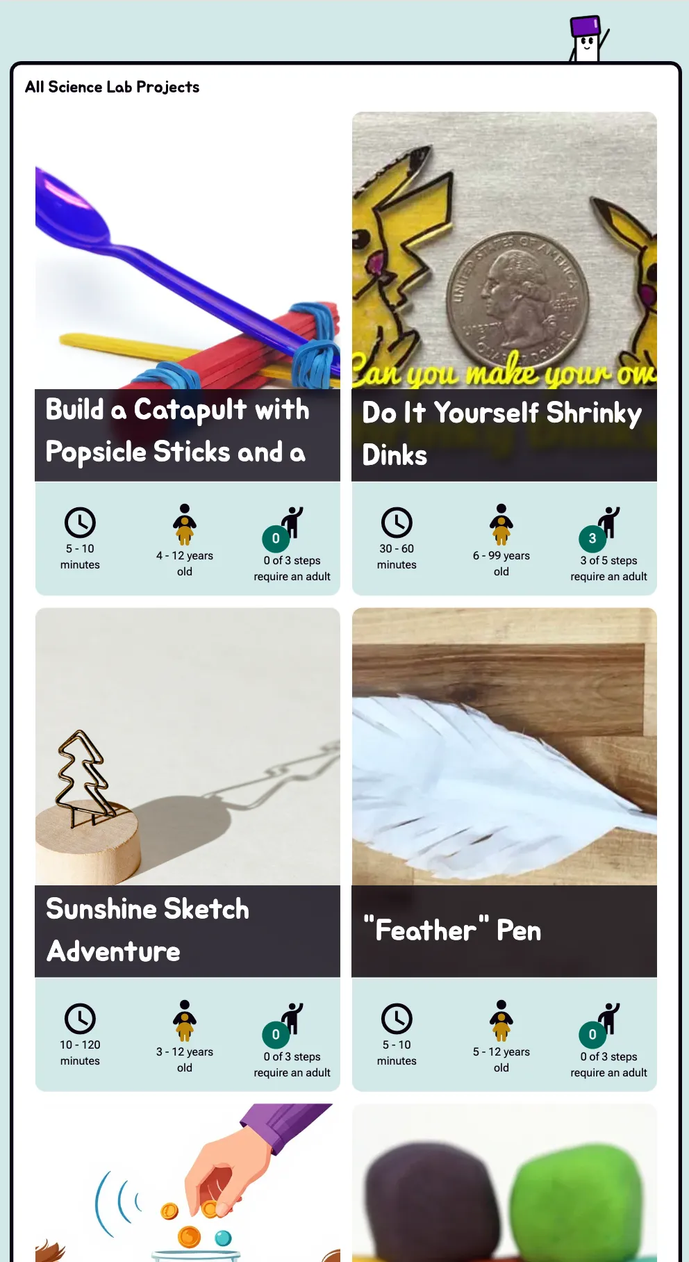 A screenshot showing the science lab in GlueStick